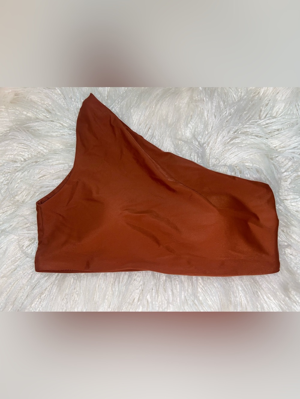 summersalt Rust Asymmetrical Satin Skirt
